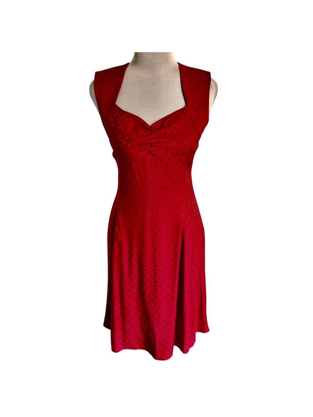 Anthropologie Maple Some Odd Rubies Jacquard Dot Keyhole Dress Pinup Retro 2